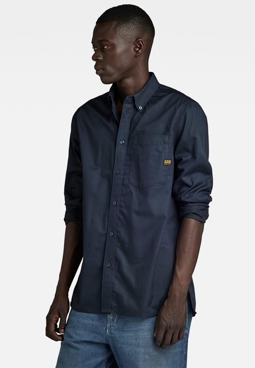 G-STAR - One pkt regular shirt l\s Roozon twill II  - salute