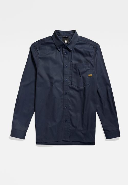 G-STAR - One pkt regular shirt l\s Roozon twill II  - salute