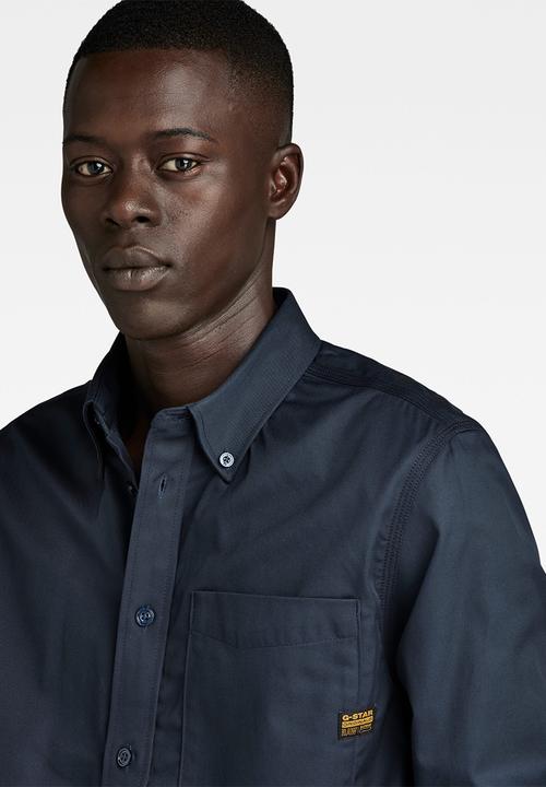 G-STAR - One pkt regular shirt l\s Roozon twill II  - salute