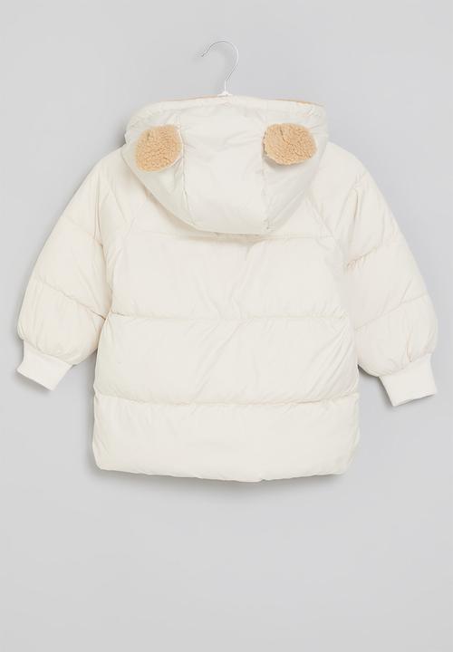 Pop Candy - Hooded puffer jacket - beige