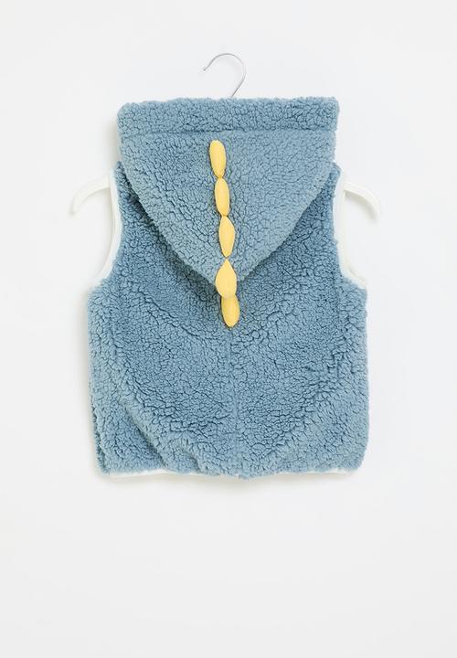 Pop Candy - Hooded sherpa vest - blue