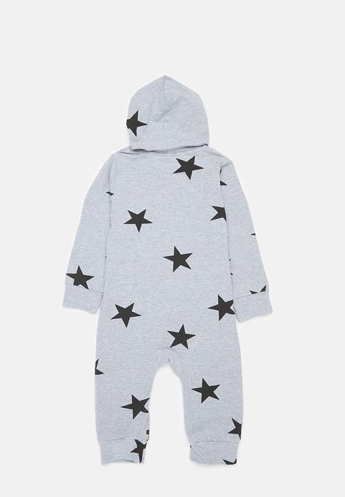 Pop Candy - Printed Hooded romper - grey