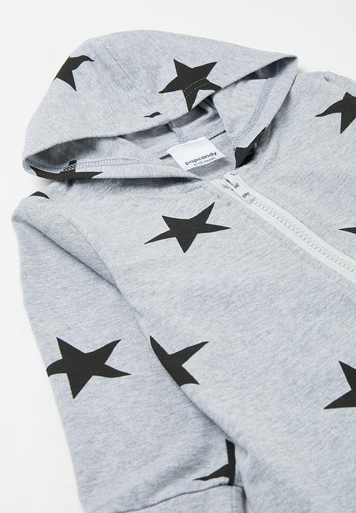 Pop Candy - Printed Hooded romper - grey