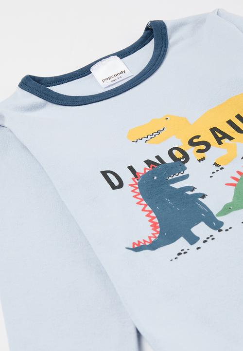 Pop Candy - Dino print pj set set - light blue