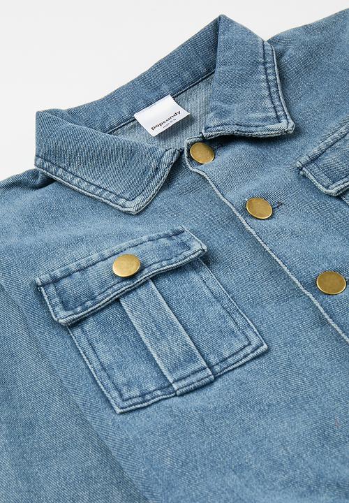 Pop Candy - Denim jacket and skirt set - blue