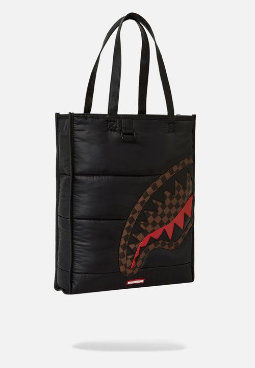 Sprayground - Sharks in paris puffer tote - black & red