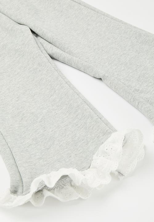 Pop Candy - Frilled sweat top and pants set-grey