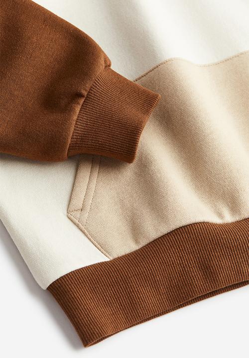 H&M - Printed hoodie - white & brown