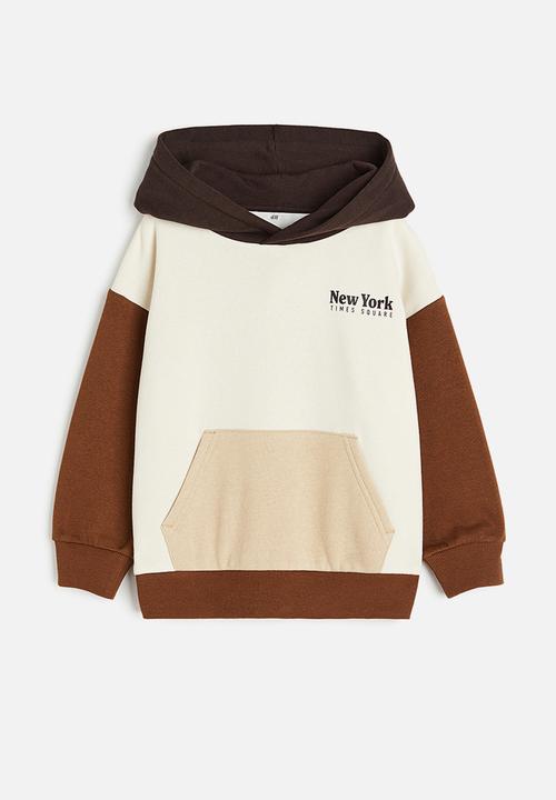 H&M - Printed hoodie - white & brown