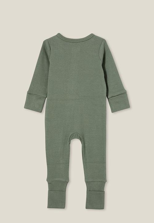 Cotton On - The long sleeve rib romper - swag green