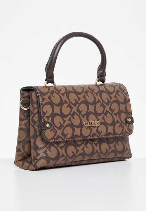 GUESS - Castalia top handle crossbody - cocoa