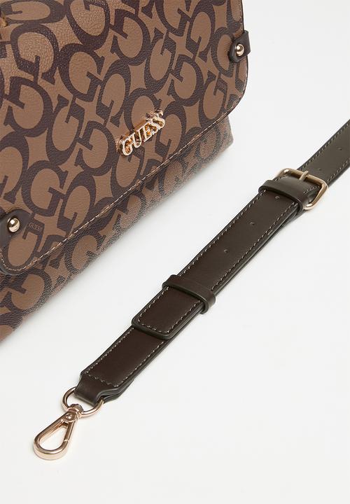 GUESS - Castalia top handle crossbody - cocoa