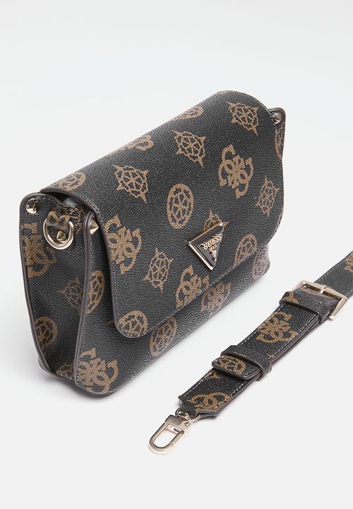 GUESS - Meridian flap shoulder bag - brown
