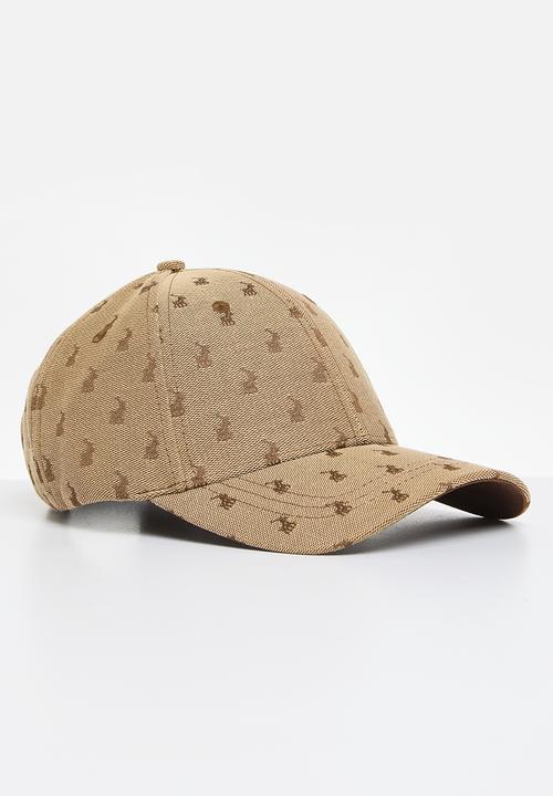 POLO - 6 Panel jacquard monogram peak - stone 