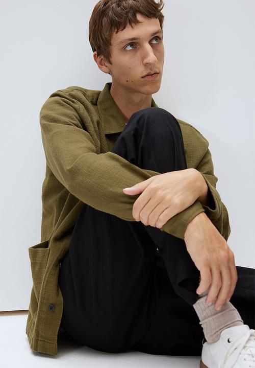 H&M - Regular fit cotton overshirt - dark khaki green