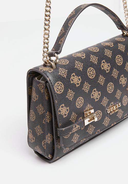 GUESS - Loralee convertible xbody flap - mocha logo