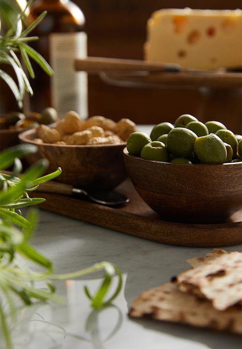 H&M - Wooden serving bowls and tray - brown