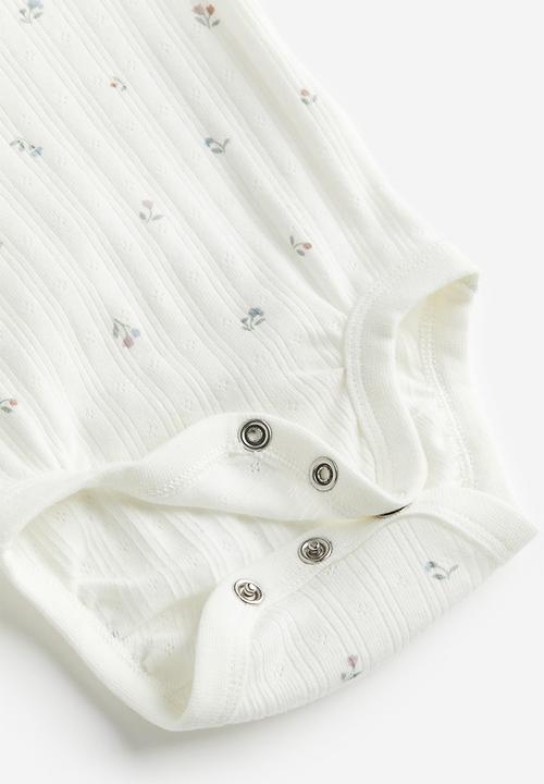 H&M - 3-Piece cotton set - white floral 