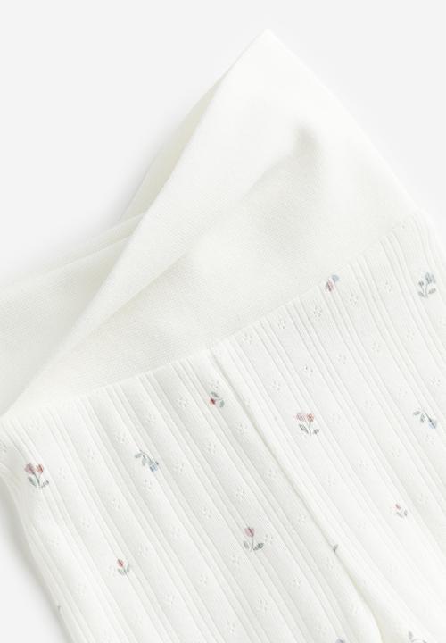 H&M - 3-Piece cotton set - white floral 