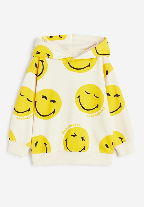 H&M - Printed hoodie - white & yellow