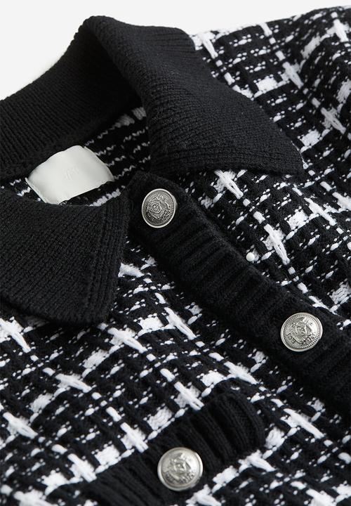 H&M - Collared cardigan - black checked