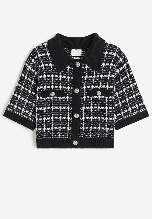 H&M - Collared cardigan - black checked