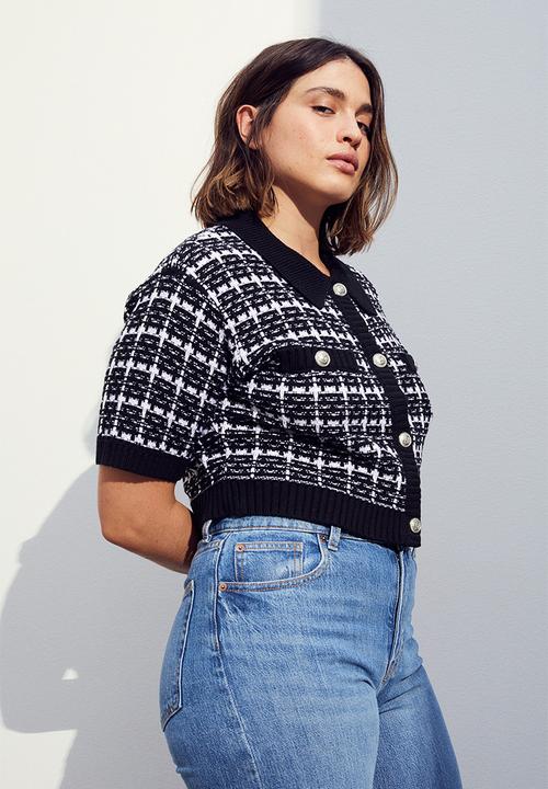 H&M - Collared cardigan - black checked