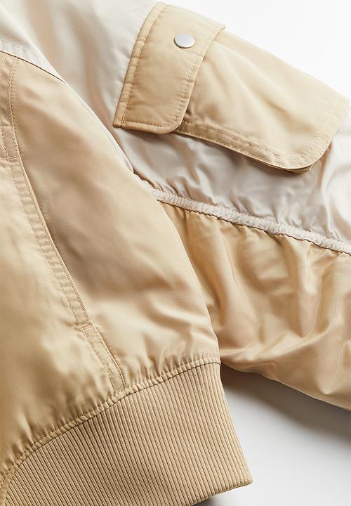 H&M - Padded bomber jacket - beige block-coloured 