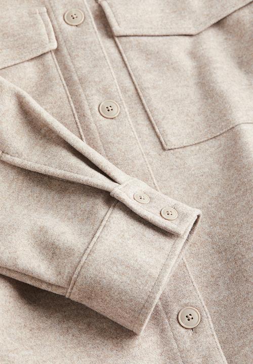 H&M - Oversized shacket - beige marl