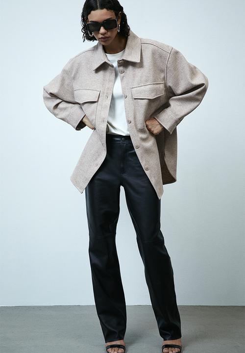 H&M - Oversized shacket - beige marl