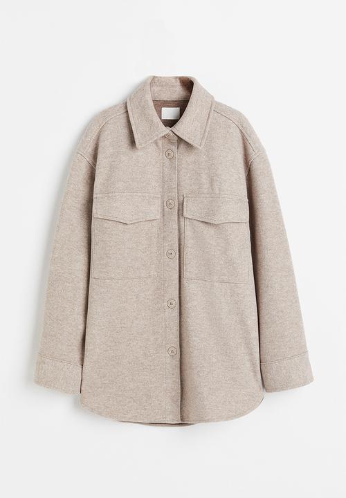H&M - Oversized shacket - beige marl