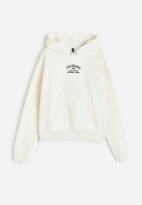 H&M - Printed hoodie - cream colorado