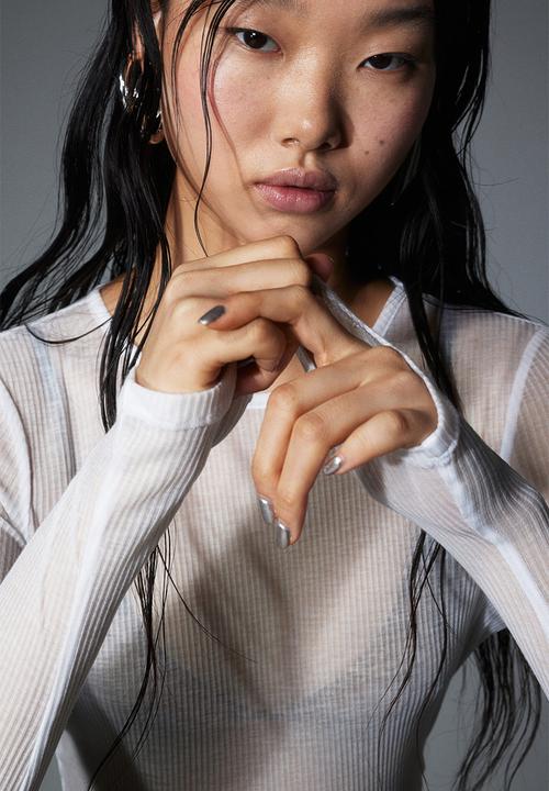 H&M - Long-sleeved top - white