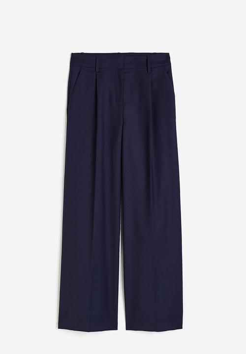 H&M - Wide trousers - navy blue