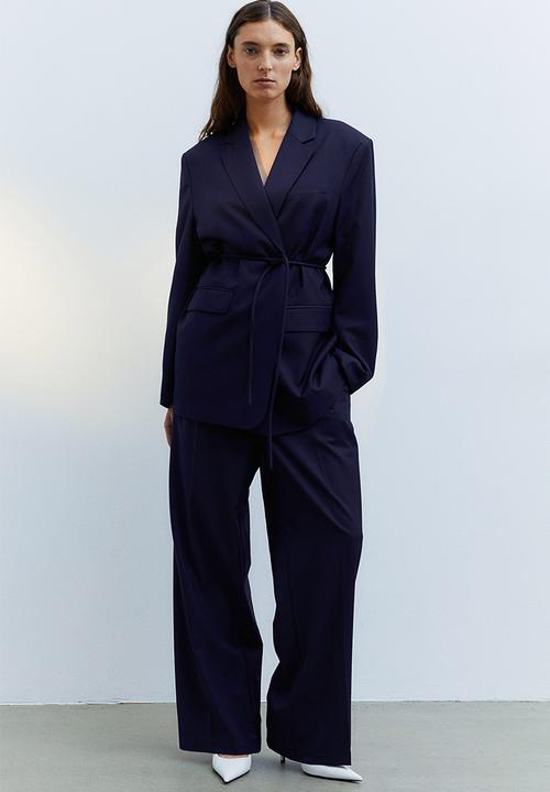 H&M - Wide trousers - navy blue