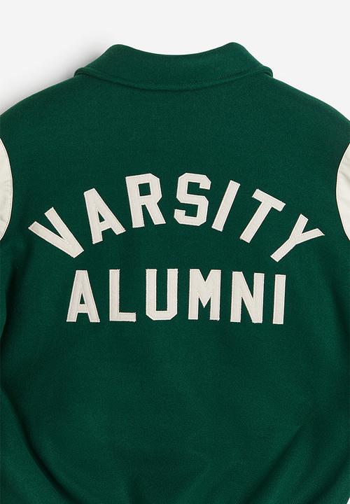 H&M - Loose fit varsity jacket - dark green/varsity alumni
