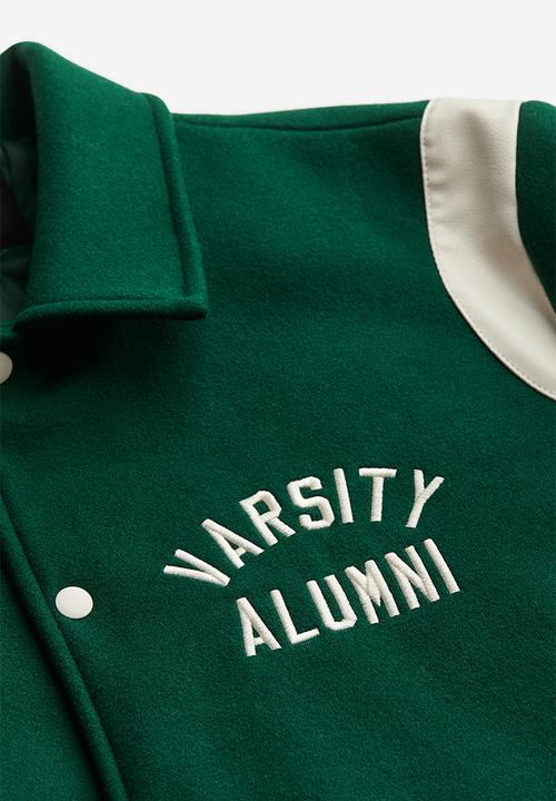 H&M - Loose fit varsity jacket - dark green/varsity alumni