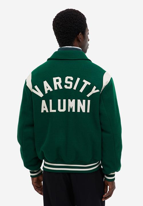 H&M - Loose fit varsity jacket - dark green/varsity alumni