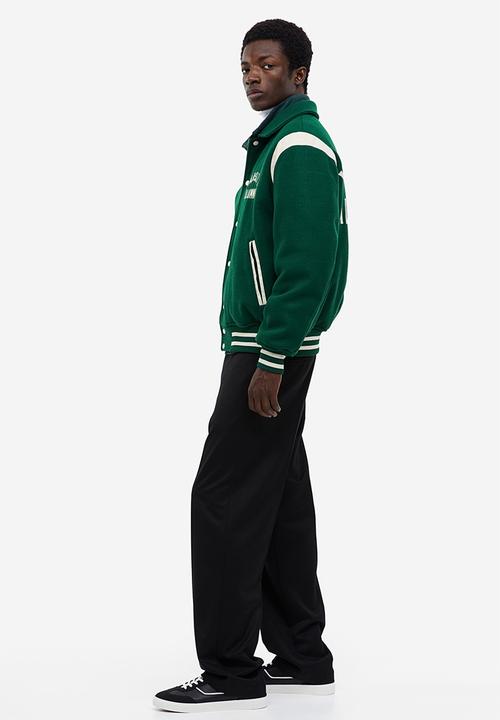 H&M - Loose fit varsity jacket - dark green/varsity alumni