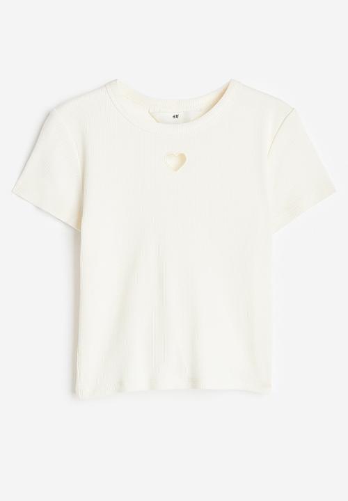 H&M - Ribbed t-shirt - white