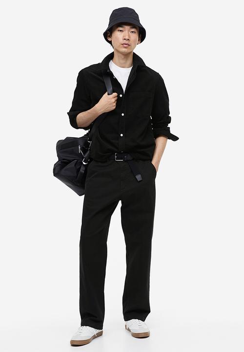 H&M - Regular fit corduroy shirt - black