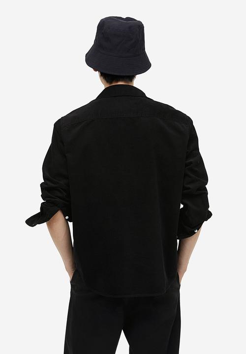 H&M - Regular fit corduroy shirt - black