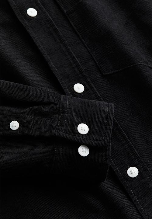 H&M - Regular fit corduroy shirt - black