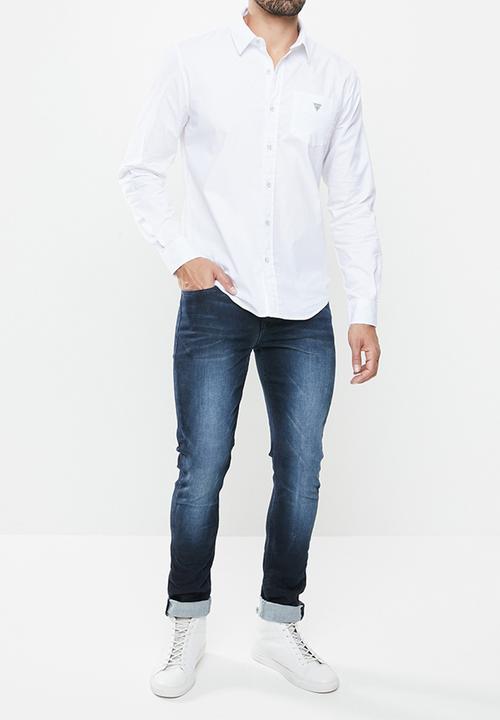 GUESS - Guess core poplin long sleeve shirt - white