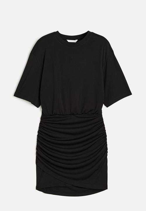 H&M - Draped jersey dress - black
