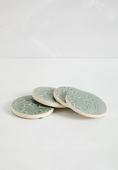 Sixth Floor - Daphne coaster set of 4 - blue