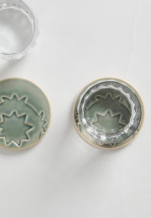Sixth Floor - Daphne coaster set of 4 - blue