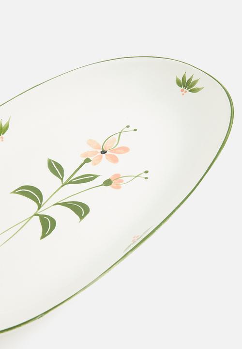 Urchin Art - Amai Long Platter - Neutral & Green 
