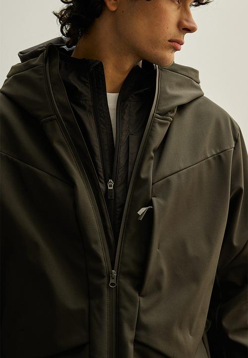 H&M - Water-repellent softshell jacket - dark khaki green