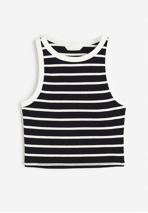 H&M - Cropped vest top - black multi